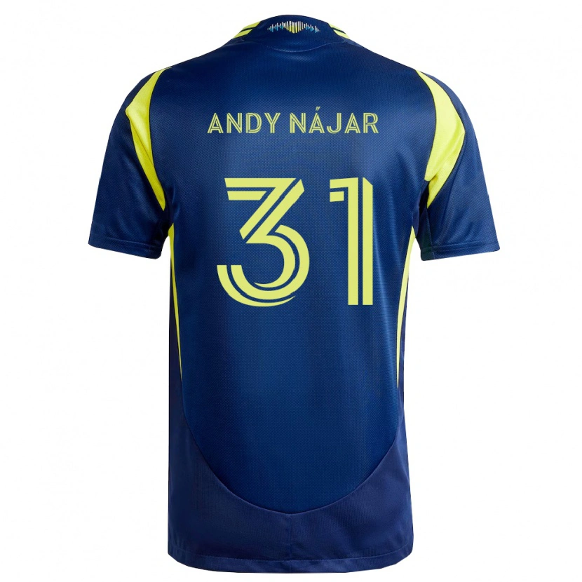 Danxen Homem Camisola Andy Nájar #31 Amarelo Azul Marinho Alternativa 2026/27 Camisa