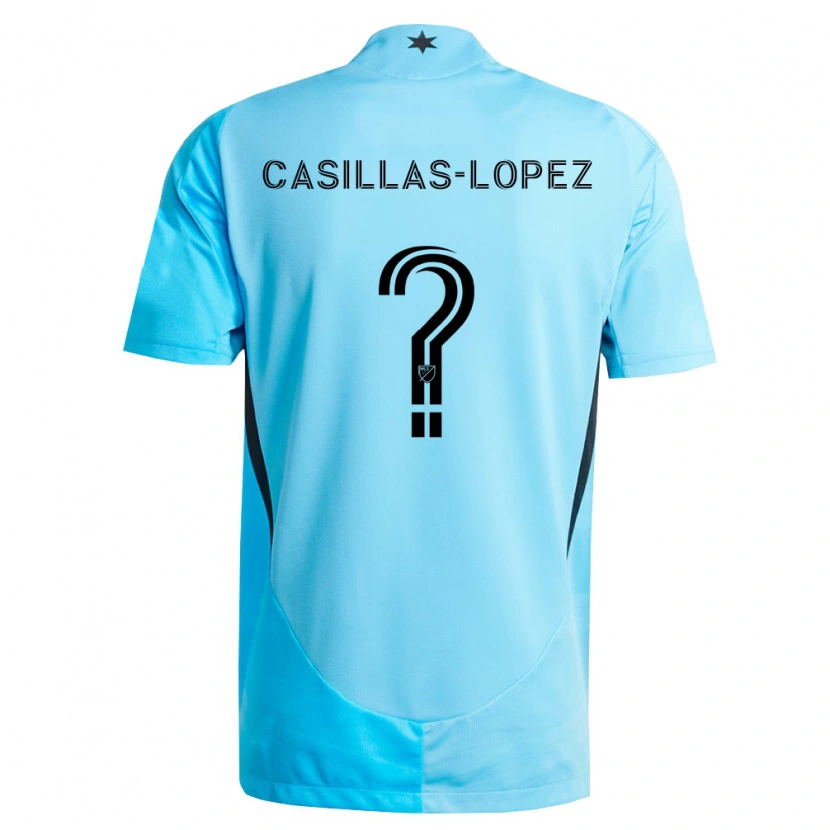 Danxen Homem Camisola Carlos Casillas-Lopez #0 Azul Claro Preto Alternativa 2026/27 Camisa