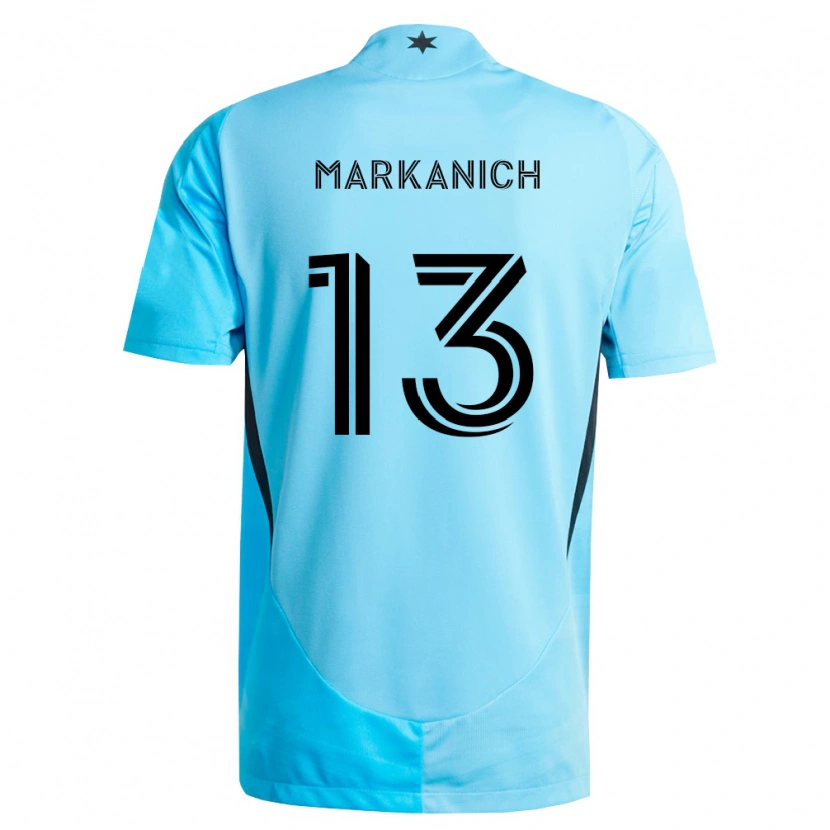 Danxen Homem Camisola Anthony Markanich Jr. #13 Azul Claro Preto Alternativa 2026/27 Camisa