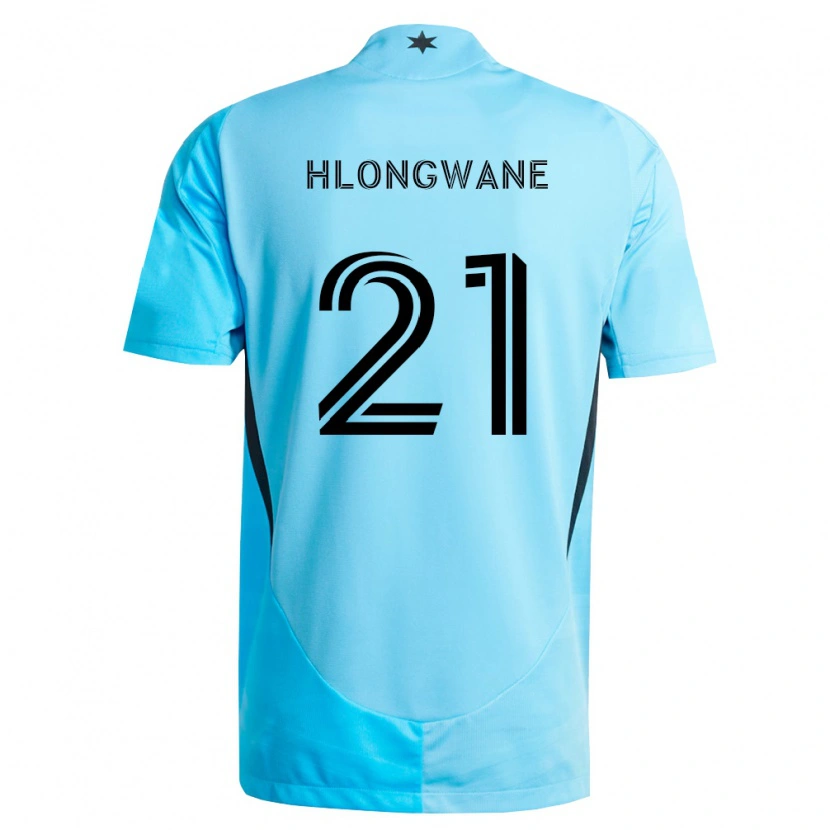Danxen Homem Camisola Bongokuhle Hlongwane #21 Azul Claro Preto Alternativa 2026/27 Camisa