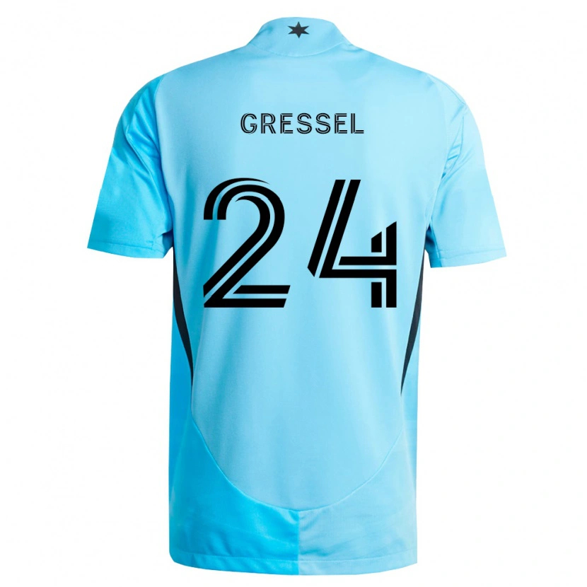 Danxen Homem Camisola Julian Gressel #24 Azul Claro Preto Alternativa 2026/27 Camisa