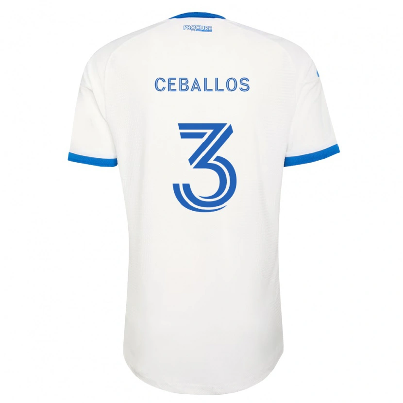 Danxen Homem Camisola Brayan Ceballos #3 Azul Celeste Branco Alternativa 2026/27 Camisa