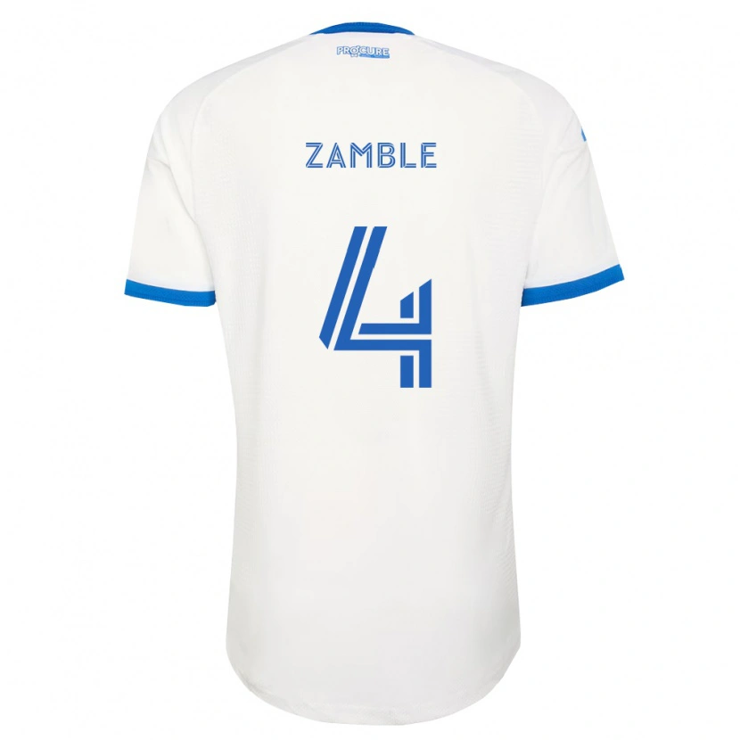 Danxen Homem Camisola Ulrich Zamble #4 Azul Celeste Branco Alternativa 2026/27 Camisa