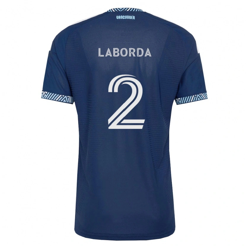 Danxen Homem Camisola Mathías Laborda #2 Azul Profundo Branco Alternativa 2026/27 Camisa