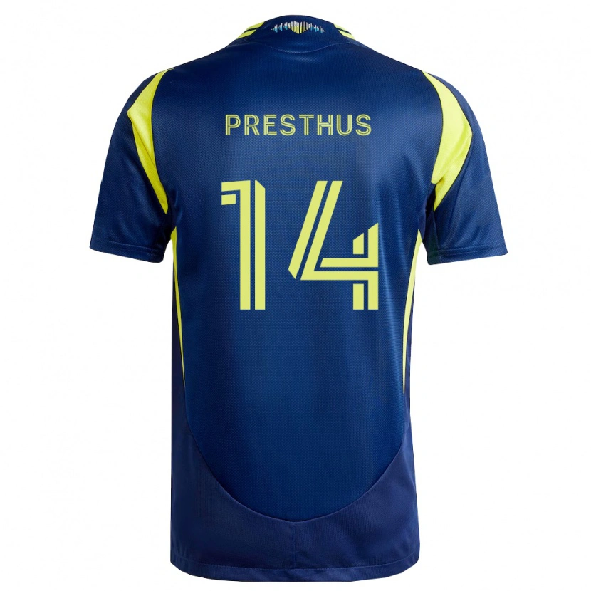 Danxen Homem Camisola Owen Presthus #14 Amarelo Azul Marinho Alternativa 2026/27 Camisa