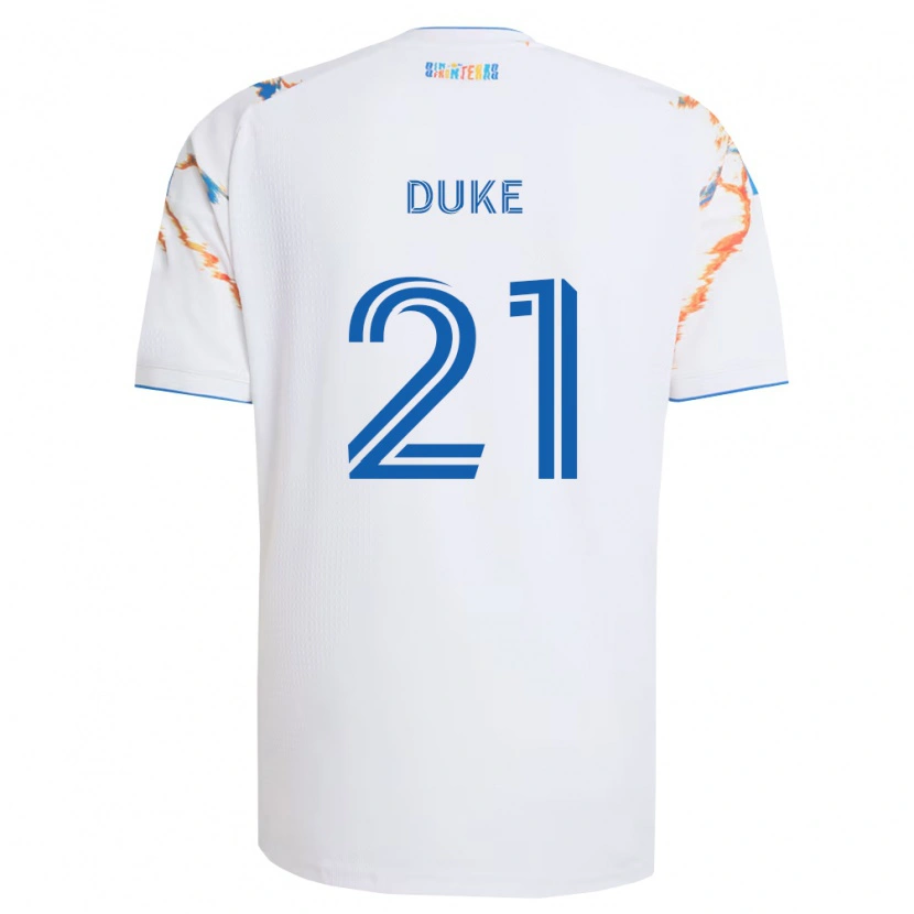 Danxen Homem Camisola Bryce Duke #21 Branco Laranja Azul Alternativa 2026/27 Camisa