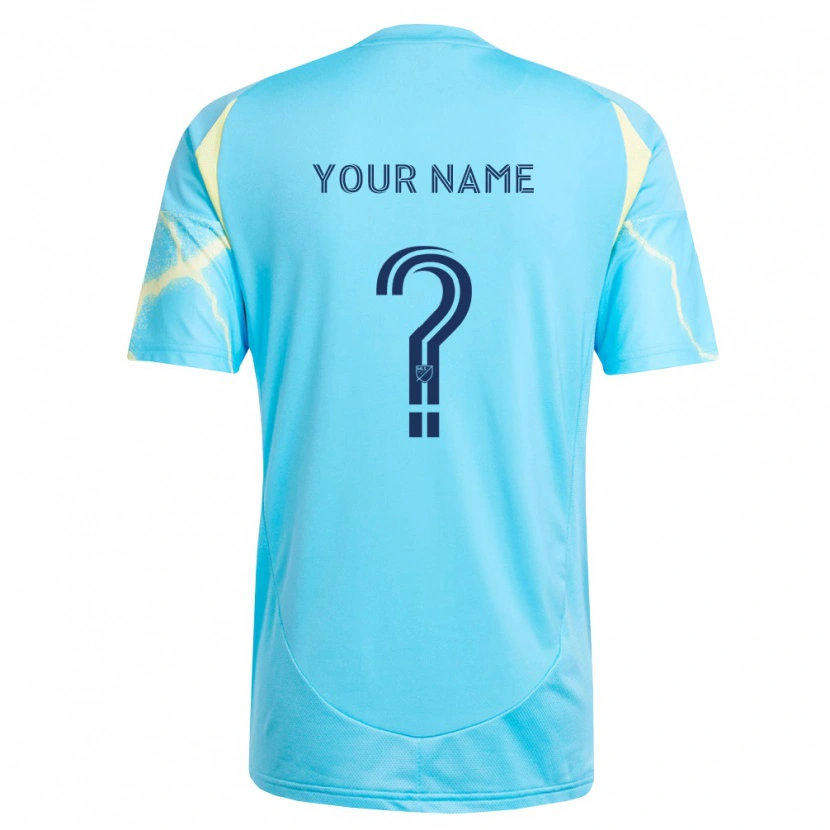 Danxen Homem Camisola Seu Nome #0 Azul Claro Preto Amarelo Claro Alternativa 2026/27 Camisa