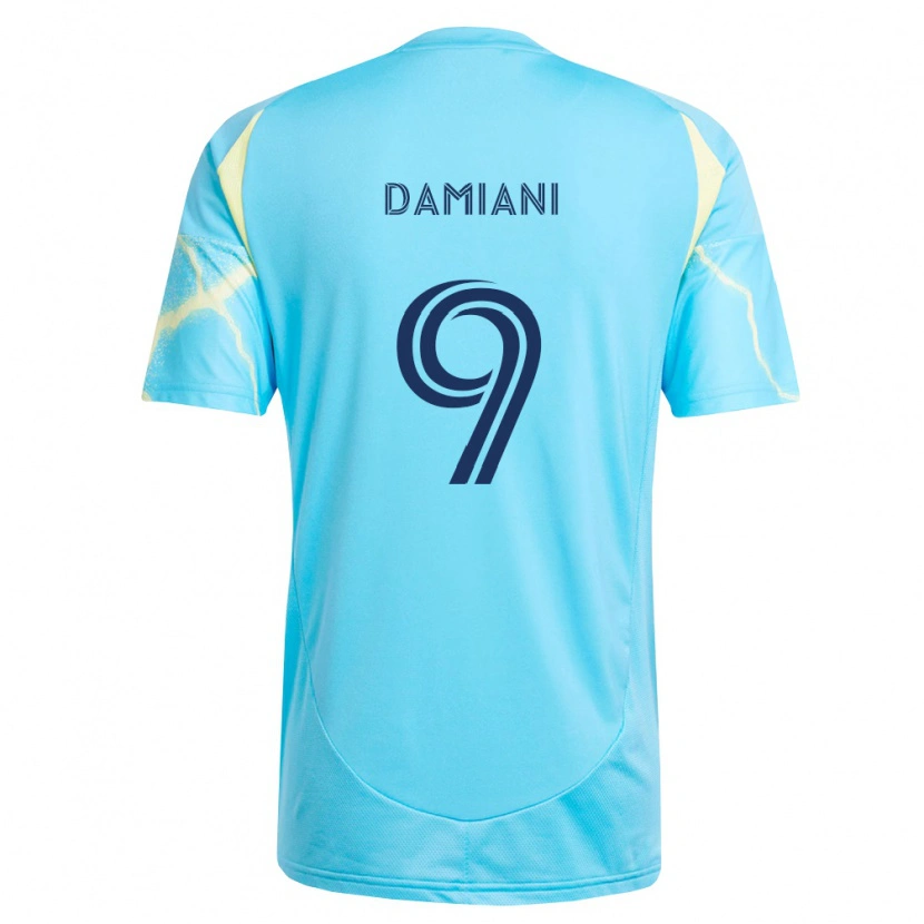 Danxen Homem Camisola Bruno Damiani #9 Azul Claro Preto Amarelo Claro Alternativa 2026/27 Camisa