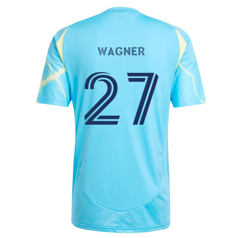 Danxen Homem Camisola Kai Wagner #27 Azul Claro Preto Amarelo Claro Alternativa 2026/27 Camisa