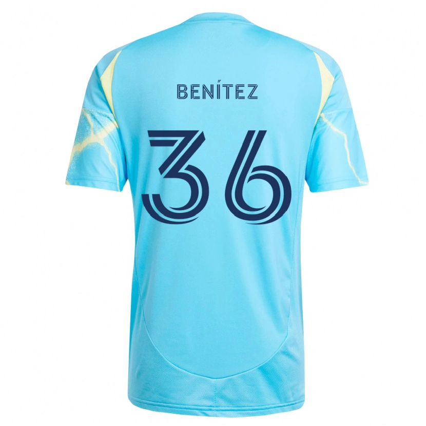 Danxen Homem Camisola Óscar Benítez #36 Azul Claro Preto Amarelo Claro Alternativa 2026/27 Camisa