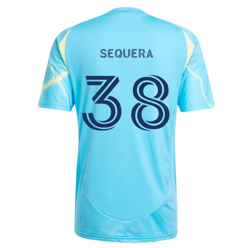 Danxen Homem Camisola Giovanny Sequera #38 Azul Claro Preto Amarelo Claro Alternativa 2026/27 Camisa