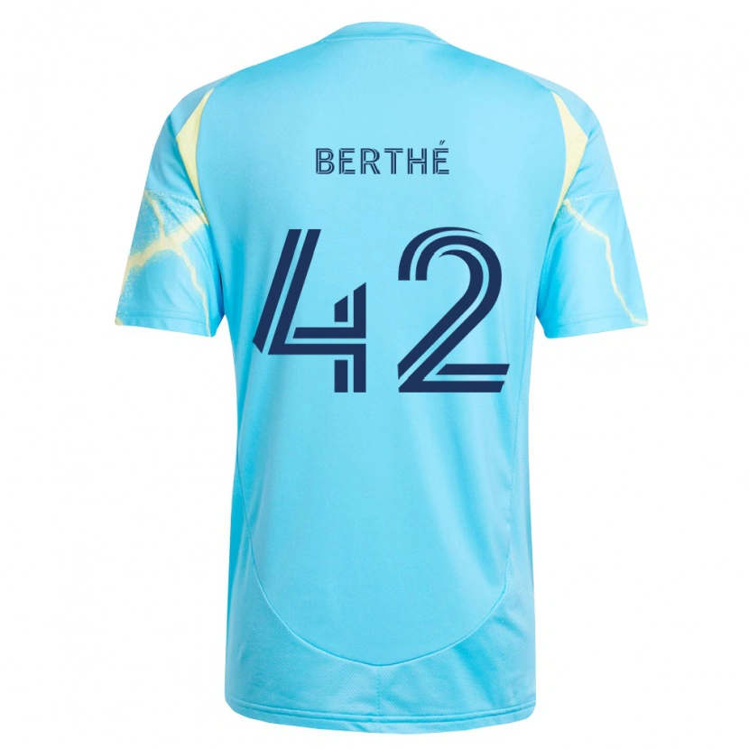 Danxen Homem Camisola Mamoutou Berthé #42 Azul Claro Preto Amarelo Claro Alternativa 2026/27 Camisa