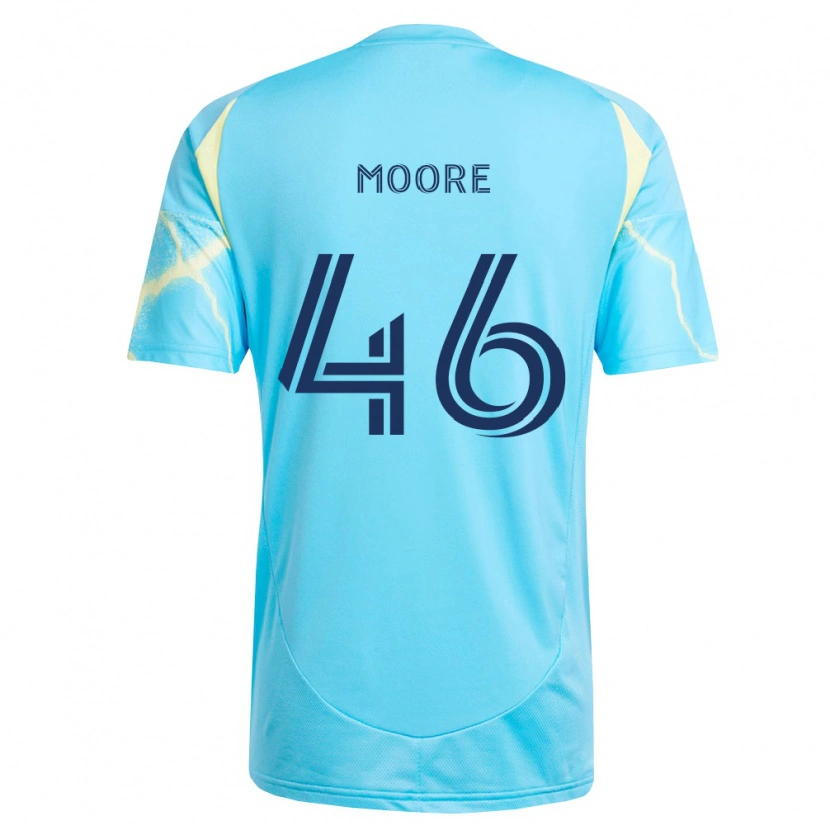 Danxen Homem Camisola Kaiden Moore #46 Azul Claro Preto Amarelo Claro Alternativa 2026/27 Camisa