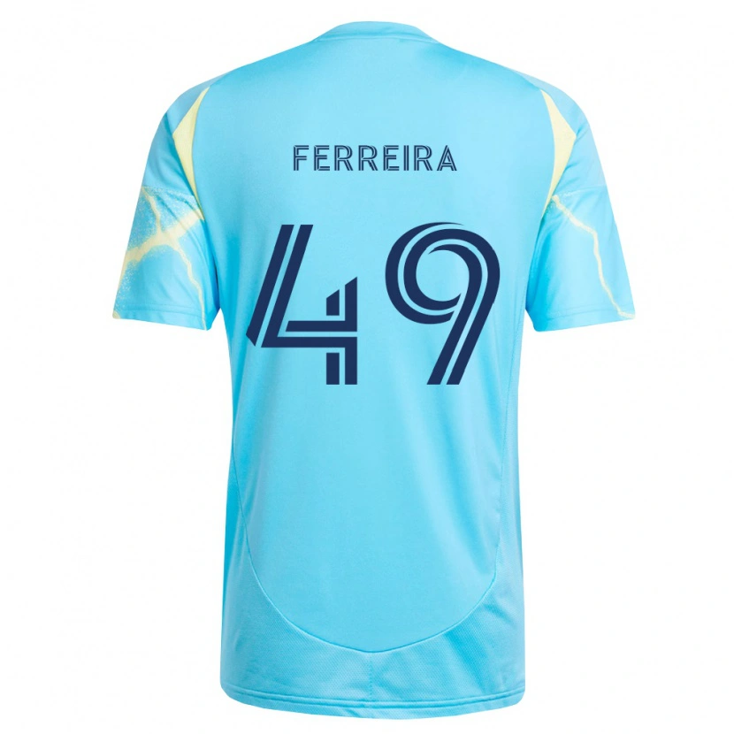 Danxen Homem Camisola Willyam Ferreira #49 Azul Claro Preto Amarelo Claro Alternativa 2026/27 Camisa
