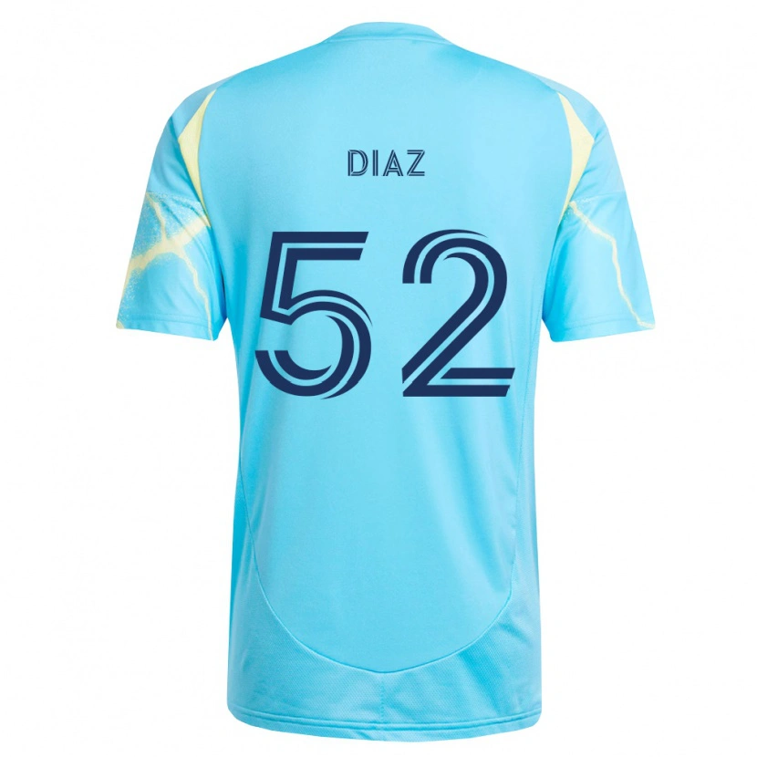Danxen Homem Camisola Samuel Diaz #52 Azul Claro Preto Amarelo Claro Alternativa 2026/27 Camisa