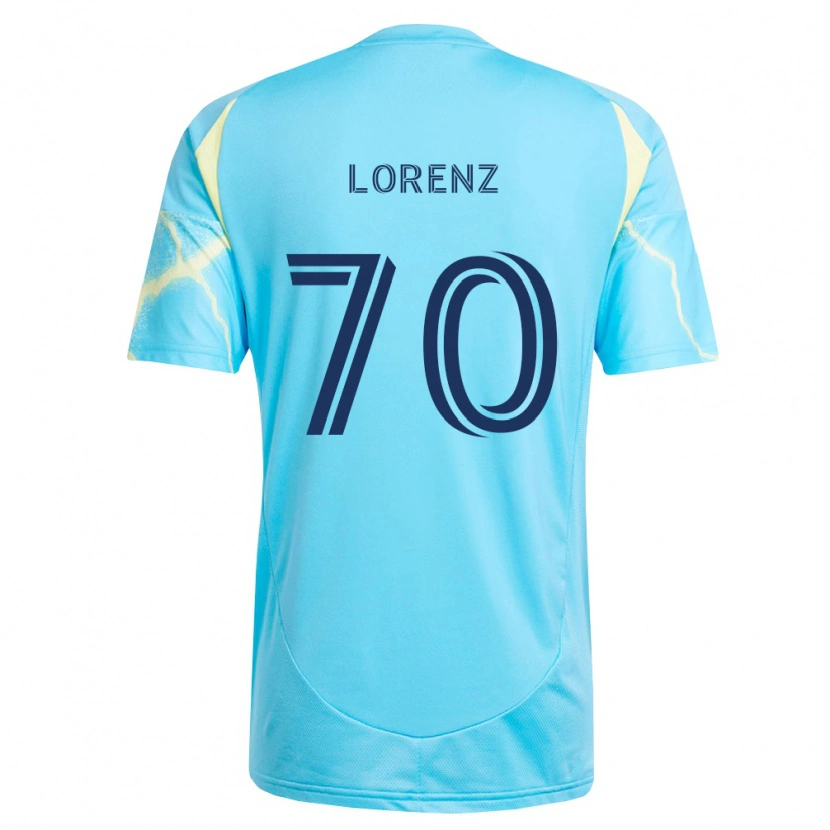 Danxen Homem Camisola Charli Lorenz #70 Azul Claro Preto Amarelo Claro Alternativa 2026/27 Camisa