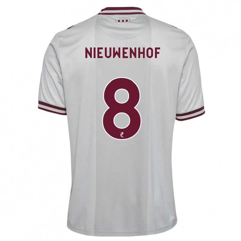 Danxen Homem Camisola Calem Nieuwenhof #8 Branco Borgonha Alternativa 2026/27 Camisa