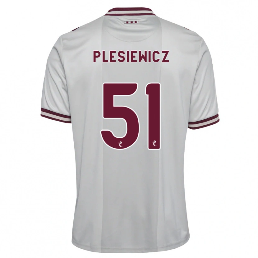 Danxen Homem Camisola Szymon Plesiewicz #51 Branco Borgonha Alternativa 2026/27 Camisa
