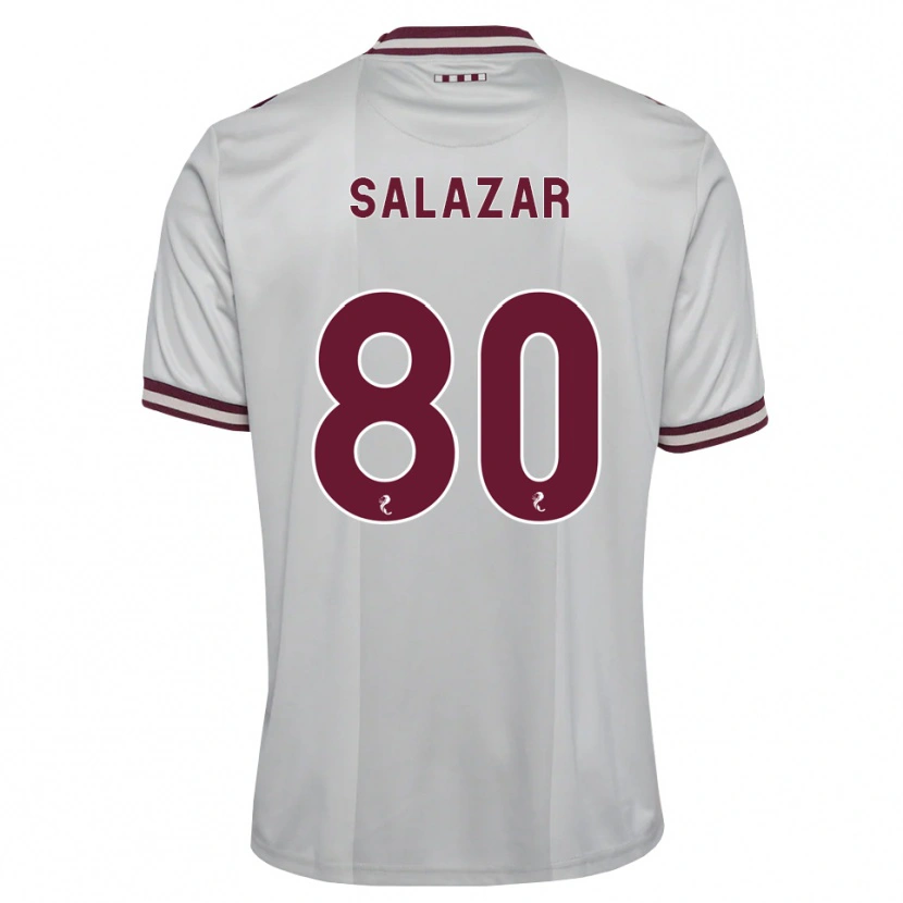 Danxen Homem Camisola Andrés Salazar #80 Branco Borgonha Alternativa 2026/27 Camisa
