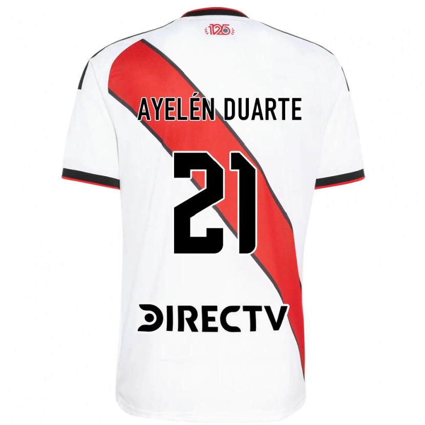 Danxen Mulher Camisola Camila Ayelén Duarte #21 Vermelho Branco Preto Principal 2026/27 Camisa