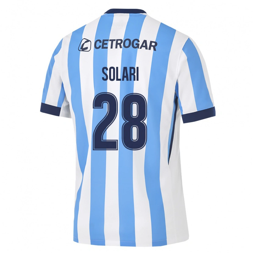 Danxen Mulher Camisola Santiago Solari #28 Azul Claro Branco Preto Principal 2026/27 Camisa