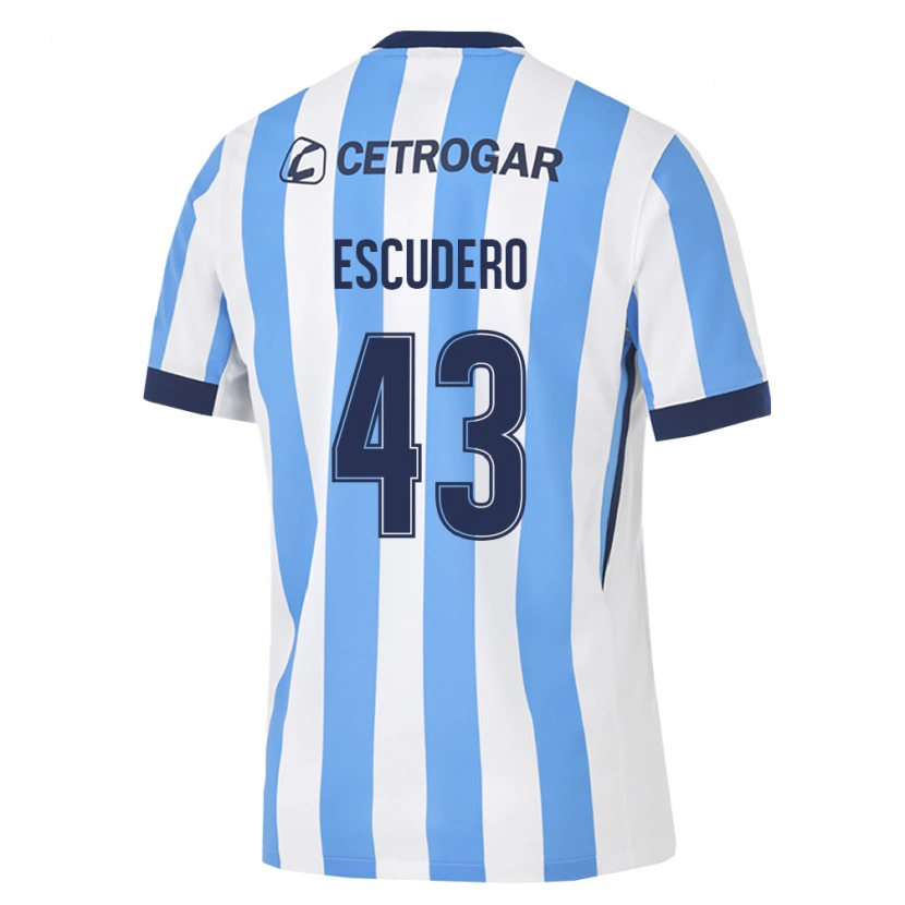 Danxen Mulher Camisola Gonzalo Escudero #43 Azul Claro Branco Preto Principal 2026/27 Camisa