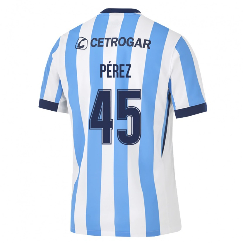 Danxen Mulher Camisola Ezequiel Pérez #45 Azul Claro Branco Preto Principal 2026/27 Camisa