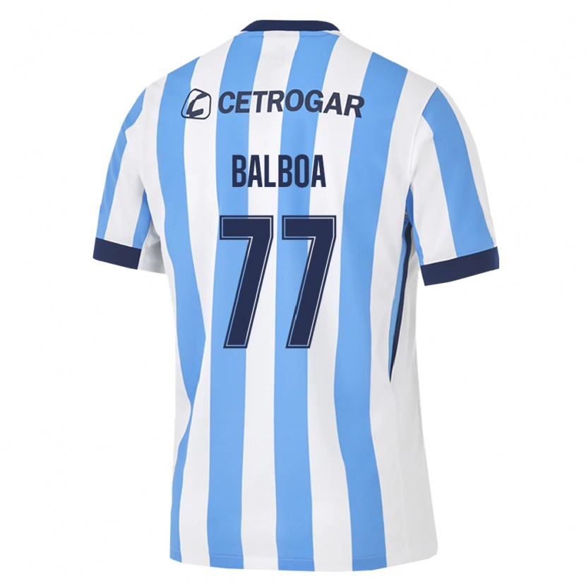 Danxen Mulher Camisola Adrián Balboa #77 Azul Claro Branco Preto Principal 2026/27 Camisa