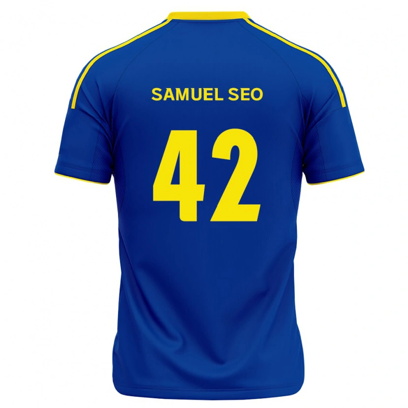Danxen Mulher Camisola Samuel Seo #42 Azul Real Amarelo Principal 2026/27 Camisa