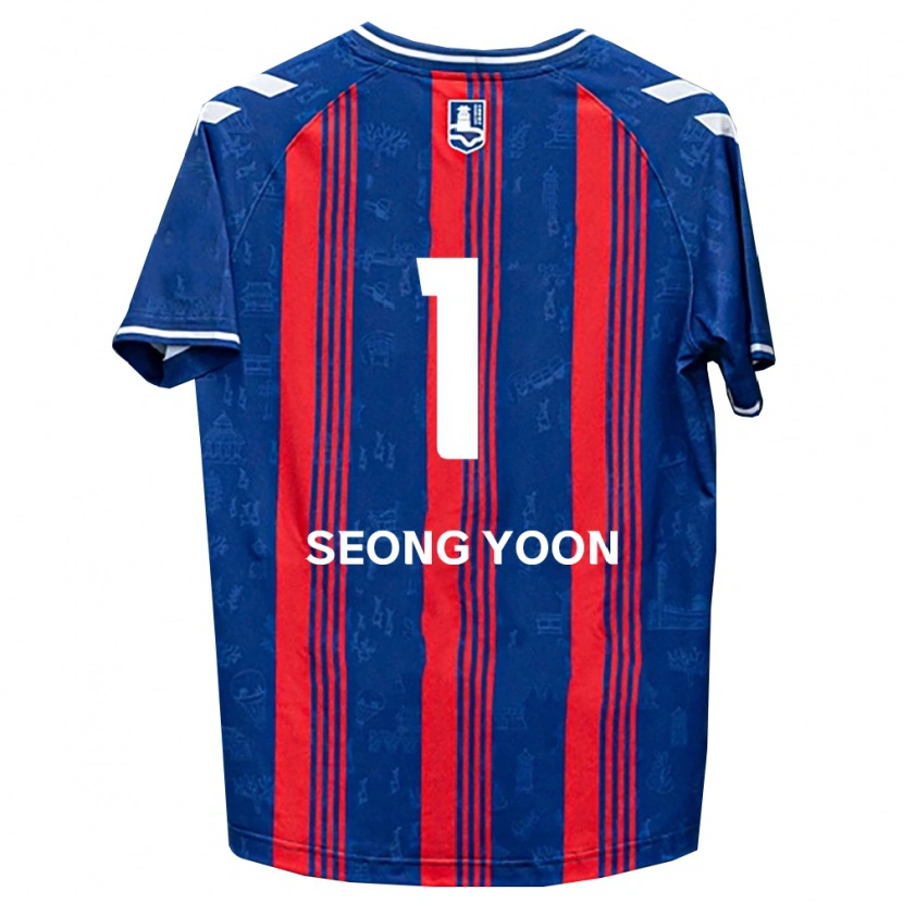 Danxen Mulher Camisola Seong-Yoon Kim #1 Azul Vermelho Branco Principal 2026/27 Camisa