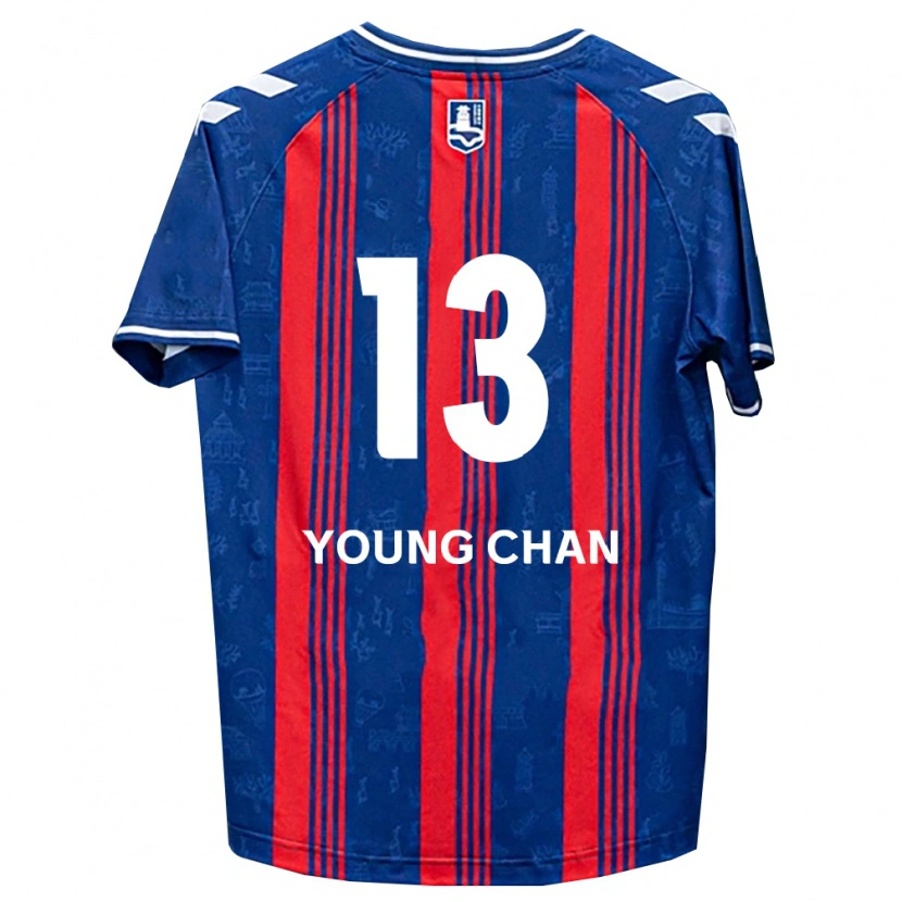 Danxen Mulher Camisola Young-Chan Ham #13 Azul Vermelho Branco Principal 2026/27 Camisa