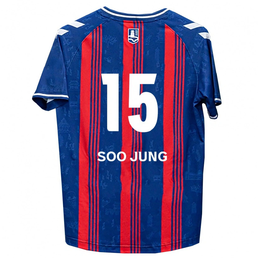 Danxen Mulher Camisola Soo-Jung Ryu #15 Azul Vermelho Branco Principal 2026/27 Camisa