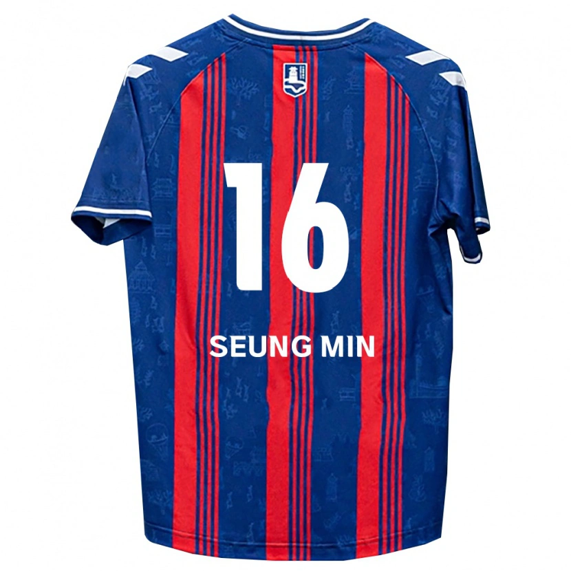 Danxen Mulher Camisola Seung-Min Hwang #16 Azul Vermelho Branco Principal 2026/27 Camisa
