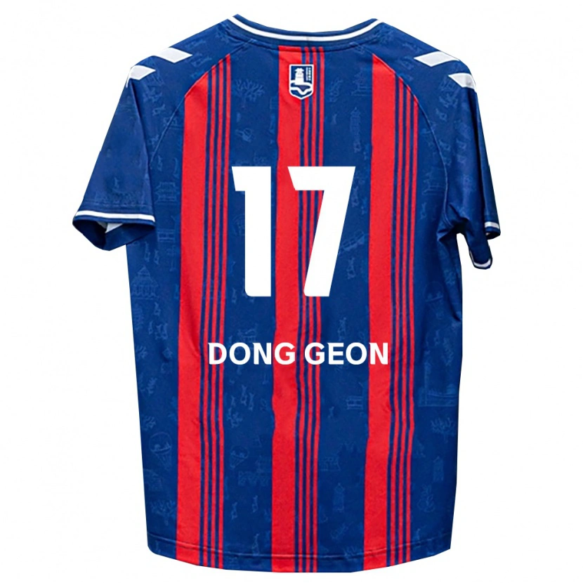 Danxen Mulher Camisola Dong-Geon No #17 Azul Vermelho Branco Principal 2026/27 Camisa