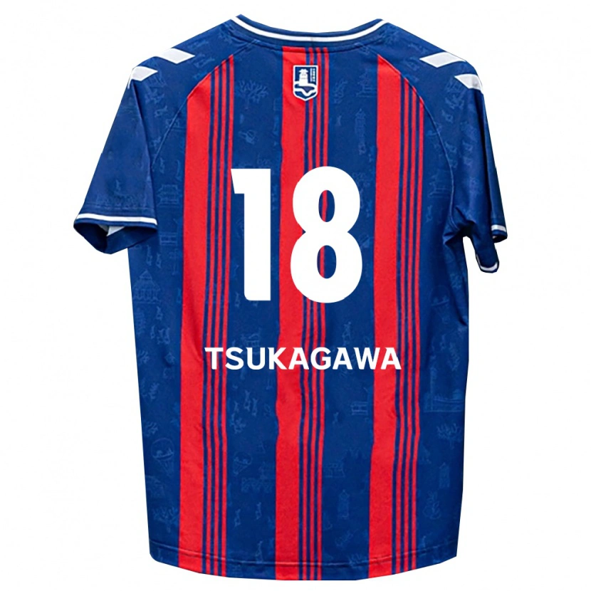 Danxen Mulher Camisola Koki Tsukagawa #18 Azul Vermelho Branco Principal 2026/27 Camisa