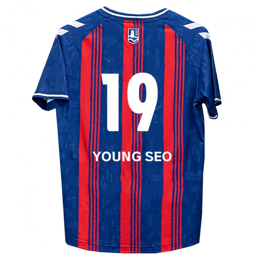 Danxen Mulher Camisola Young-Seo Lee #19 Azul Vermelho Branco Principal 2026/27 Camisa