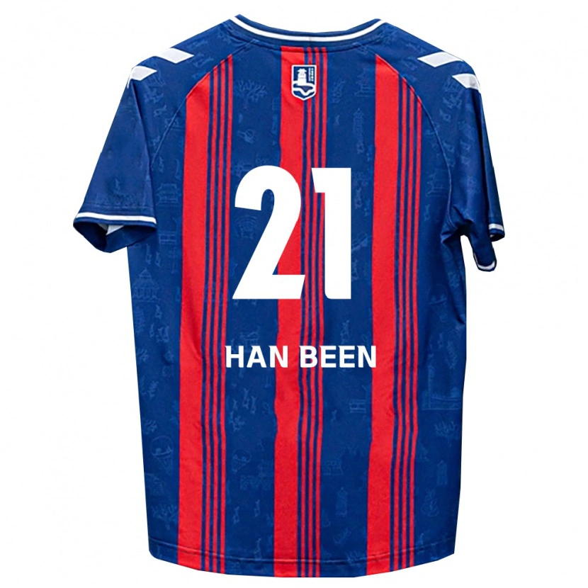 Danxen Mulher Camisola Han-Been Yang #21 Azul Vermelho Branco Principal 2026/27 Camisa