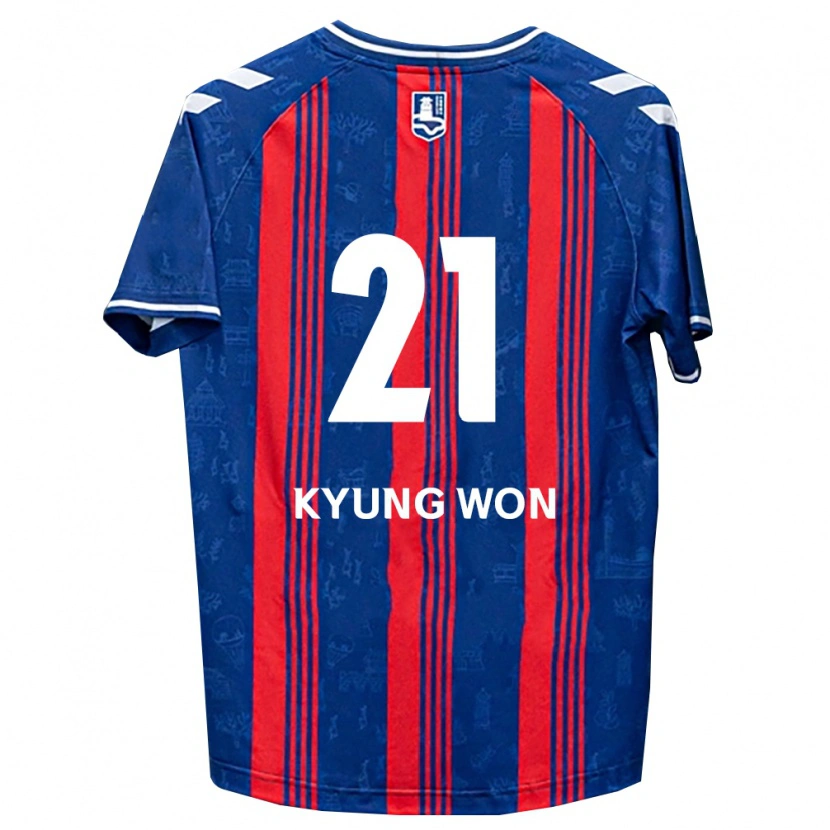 Danxen Mulher Camisola Kyung-Won Kwon #21 Azul Vermelho Branco Principal 2026/27 Camisa