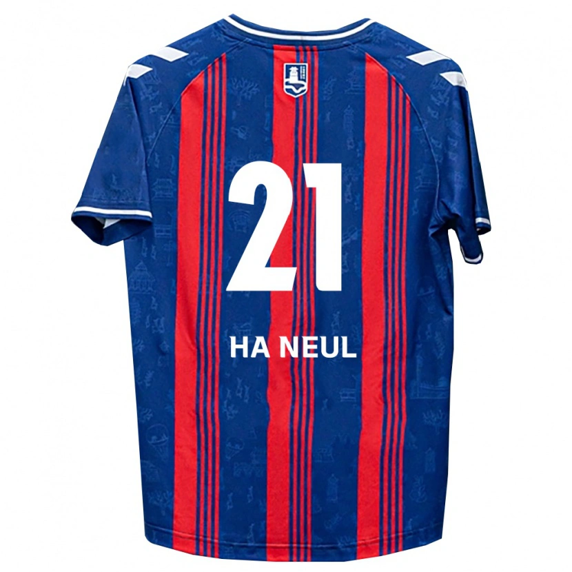 Danxen Mulher Camisola Ha-Neul Jeon #21 Azul Vermelho Branco Principal 2026/27 Camisa