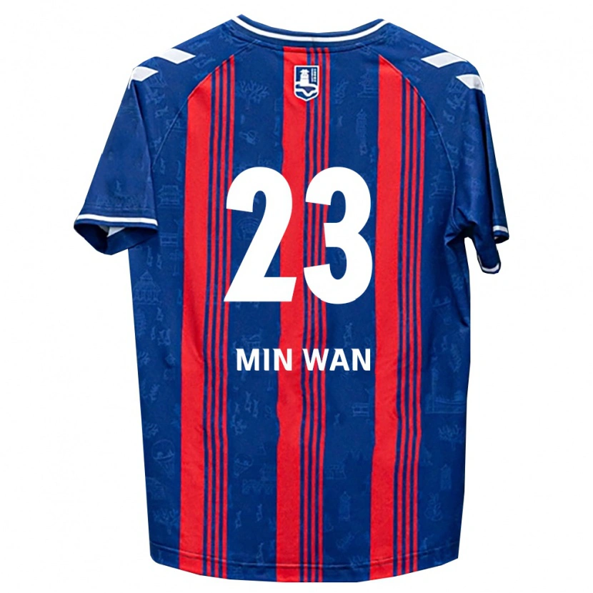 Danxen Mulher Camisola Min-Wan Kang #23 Azul Vermelho Branco Principal 2026/27 Camisa