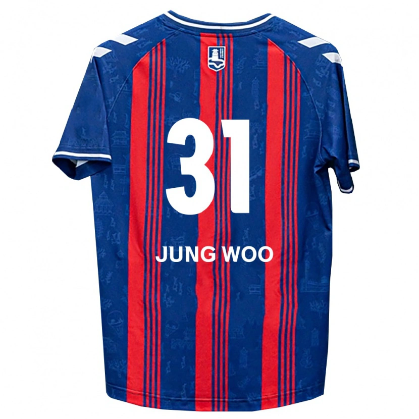 Danxen Mulher Camisola Jung-Woo Moon #31 Azul Vermelho Branco Principal 2026/27 Camisa
