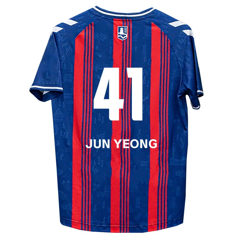 Danxen Mulher Camisola Jun-Yeong Choi #41 Azul Vermelho Branco Principal 2026/27 Camisa