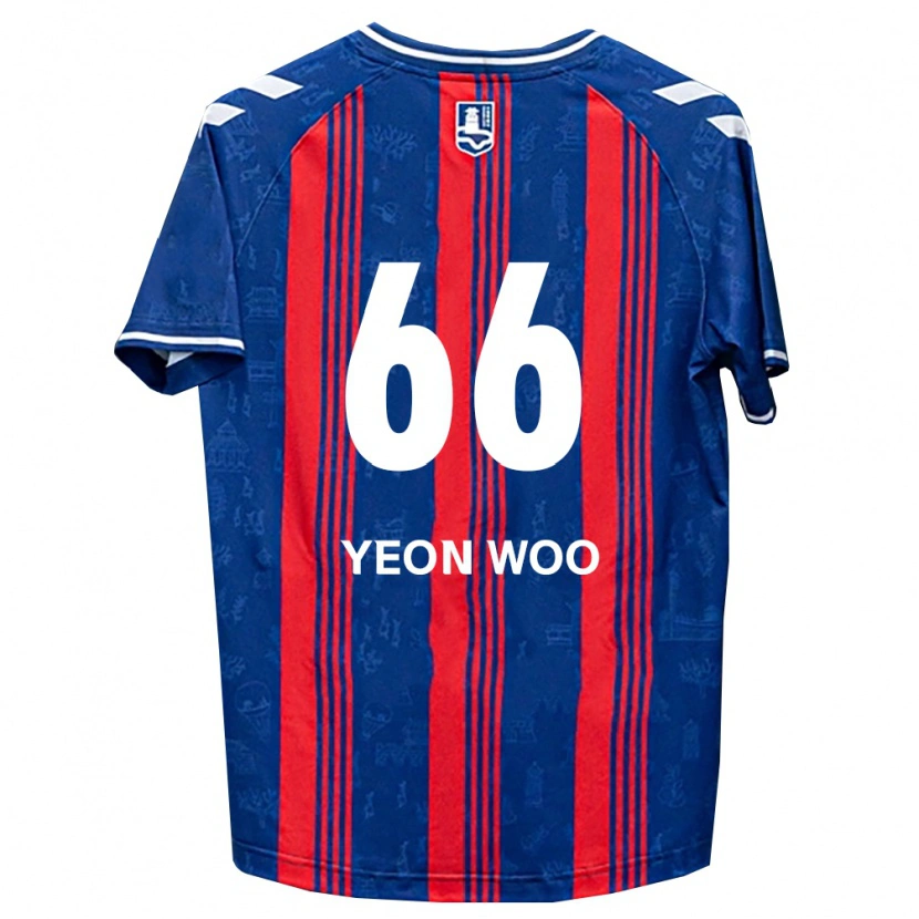 Danxen Mulher Camisola Yeon-Woo Jang #66 Azul Vermelho Branco Principal 2026/27 Camisa