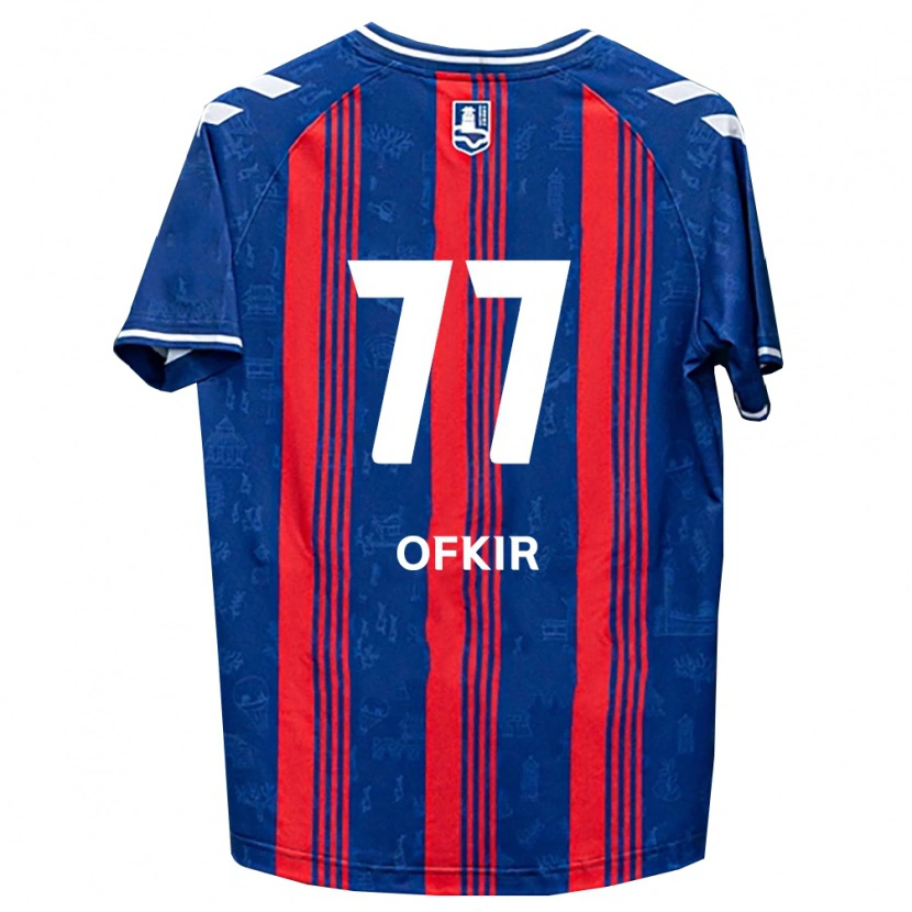 Danxen Mulher Camisola Mohamed Ofkir #77 Azul Vermelho Branco Principal 2026/27 Camisa