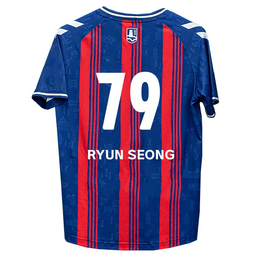 Danxen Mulher Camisola Ryun-Seong Choe #79 Azul Vermelho Branco Principal 2026/27 Camisa