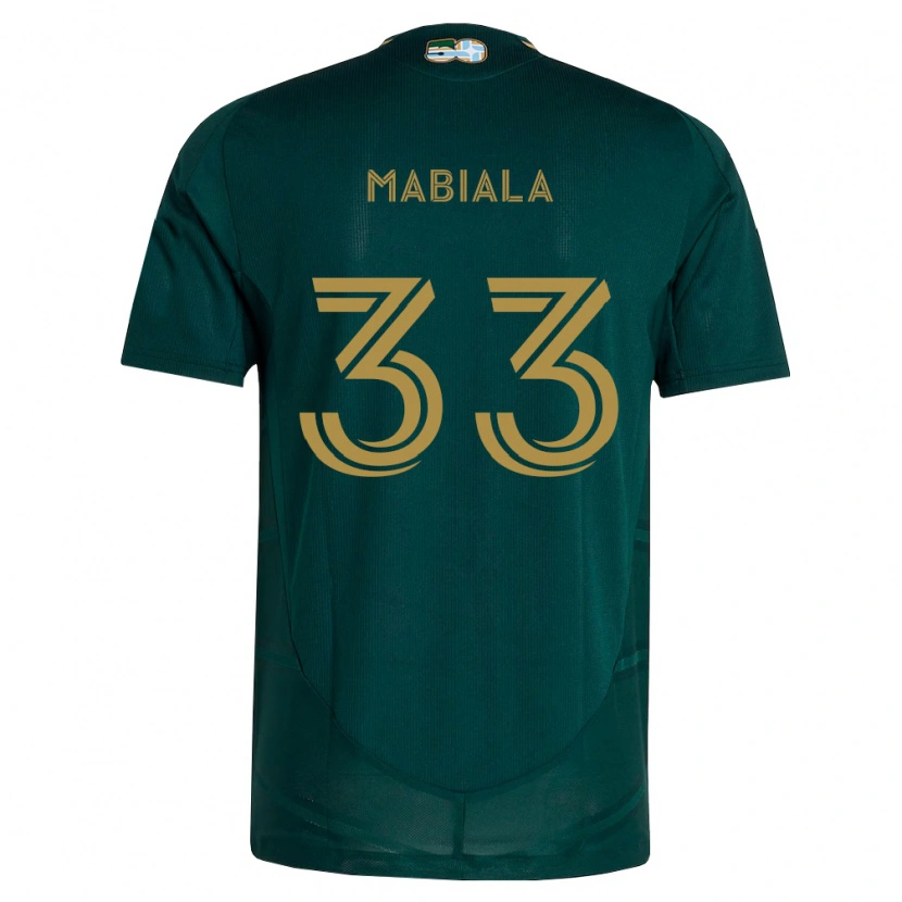 Danxen Mulher Camisola Larrys Mabiala #33 Verde Escuro Marrom Principal 2026/27 Camisa