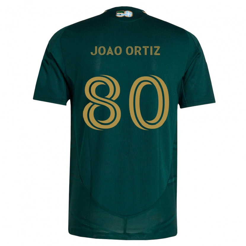 Danxen Mulher Camisola Joao Ortiz #80 Verde Escuro Marrom Principal 2026/27 Camisa