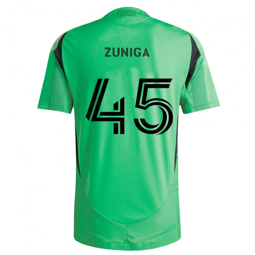 Danxen Mulher Camisola Abner Zuñiga #45 Verde Esmeralda Preto Principal 2026/27 Camisa
