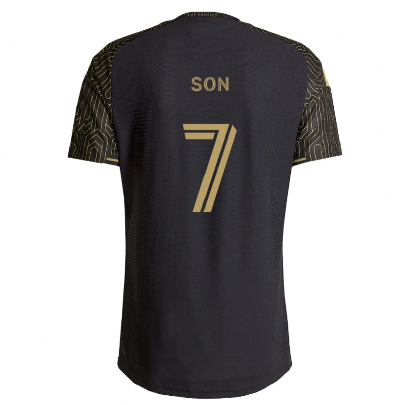Danxen Mulher Camisola Heung-Min Son #7 Marrom Preto Principal 2026/27 Camisa