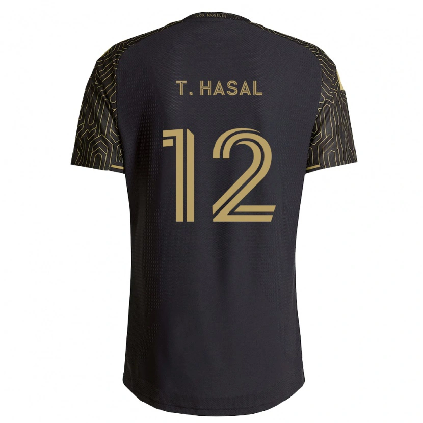 Danxen Mulher Camisola Thomas Hasal #12 Marrom Preto Principal 2026/27 Camisa